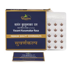 Dhootapapeshwar Vasant Kusumakar Ras, Vasant Kusumakar Ras benefits, Ayurvedic Rasayana medicine, Swarna Bhasma formulation, vitality support supplement, rejuvenation Ayurvedic tablet, metabolic wellness support, immunity support Ayurvedic medicine, Dhootapapeshwar Vasant Kusumakar Ras uses, premium Ayurvedic wellness formulation
