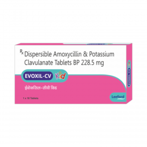 Evoxil-CV Kid Tablet, Evoxil CV Kid uses, pediatric antibiotic tablet, Amoxicillin Clavulanic Acid for children, bacterial infection medicine for kids, ear infection medicine for children, throat infection antibiotic, pediatric respiratory infection treatment, child antibiotic medicine, UTI treatment for children, skin infection antibiotic, pediatric prescription medicine, broad spectrum antibiotic for kids.