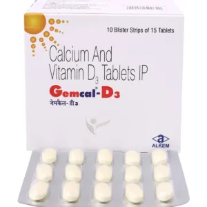 Gemcal-D3 Tablet, Gemcal D3 Tablet, Calcium and Vitamin D3 Tablet, Calcium Carbonate Tablet, Cholecalciferol Tablet, Bone Health Supplement, Calcium Supplement, Vitamin D3 Supplement, Osteoporosis Support Tablet, Bone Strength Tablet, Calcium Deficiency Supplement, Gemcal-D3 Uses, Gemcal-D3 Benefits, Daily Calcium Tablet, Bone Mineral Density Support, Alkem Laboratories Products, Skeletal Health Supplement, Calcium Tablets India, Vitamin D3 Bone Supplement, Calcium and Vitamin D Supplement.
