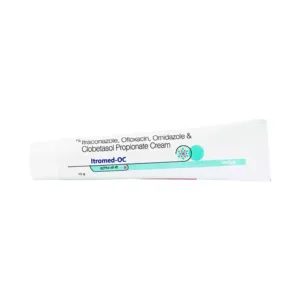 Itromed-OC Cream, Itromed-OC Cream uses, Itraconazole Ornidazole Clobetasol Cream, antifungal cream, fungal infection treatment cream, mixed skin infection cream, infected dermatitis cream, itching relief cream, skin inflammation treatment, prescription skin cream, redness and swelling cream, antifungal steroid cream, antimicrobial skin cream, fungal skin disease treatment.