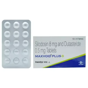 Maxvoid Plus 8 Tablet, Maxvoid Plus 8, Silodosin Dutasteride Tablet, Silodosin 8 mg Tablet, Dutasteride Tablet, Benign Prostatic Hyperplasia Medicine, BPH Treatment Tablet, Enlarged Prostate Medicine, Urinary Flow Improvement Tablet, Frequent Urination Medicine, Prostate Enlargement Treatment, Maxvoid Plus 8 Uses, Maxvoid Plus 8 Benefits, Prescription BPH Medicine, Alpha Blocker Tablet, 5 Alpha Reductase Inhibitor, Alkem Laboratories Products, Men's Prostate Health Medicine, Urinary Symptoms Treatment, BPH Management Tablet.