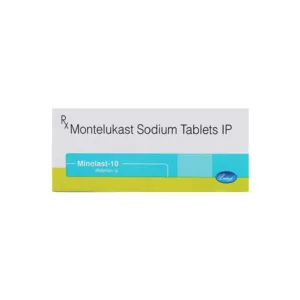 Minolast 10 Tablet, Minolast 10 uses, Montelukast 10 mg Tablet, asthma medicine, allergy tablet, allergic rhinitis treatment, anti allergic medicine, breathing problem tablet, seasonal allergy medicine, respiratory allergy treatment, Montelukast tablet uses, asthma control medicine, Leeford Minolast 10, airway inflammation treatment.