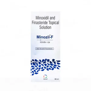 Minozil-F Topical Solution, Minoxidil Finasteride Solution, Minozil F benefits, hair regrowth solution, male pattern baldness treatment, Minoxidil 5% Finasteride 0.1%, hair loss treatment for men, scalp hair growth solution, Oziel Minozil-F Solution, androgenetic alopecia treatment