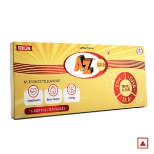 New A to Z Gold Soft Gelatin Capsule, A to Z Gold Capsule, A to Z Gold Softgel, Alkem A to Z Gold, Multivitamin Soft Gelatin Capsule, Omega 3 Supplement, Multivitamin and Multimineral Capsule, Antioxidant Supplement, Daily Nutrition Supplement, Energy Support Supplement, Immunity Support Capsule, Heart Health Supplement, Brain Health Supplement, Ginseng Multivitamin Capsule, Grape Seed Extract Capsule, A to Z Gold Uses, A to Z Gold Benefits, Alkem Laboratories Products, Complete Health Supplement, Daily Wellness Capsule.