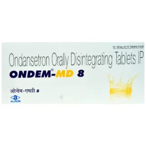 Ondem-MD 8 Tablet, Ondem MD 8 Tablet, Ondansetron 8 mg Mouth Dissolving Tablet, Ondansetron ODT, Ondansetron 8 mg Tablet, Antiemetic Medicine, Nausea Relief Tablet, Vomiting Medicine, Chemotherapy Nausea Medicine, Postoperative Nausea Medicine, Radiotherapy Nausea Treatment, Mouth Dissolving Tablet for Vomiting, Ondem-MD 8 Uses, Ondem-MD 8 Benefits, Prescription Antiemetic Tablet, Alkem Laboratories Products, Nausea and Vomiting Medicine, Anti Vomiting Tablet, Ondansetron Uses, Orally Disintegrating Tablet.