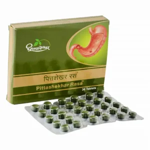 Dhootapapeshwar Pittashekhar Rasa Tablet, Pittashekhar Rasa benefits, Ayurvedic digestive tablet, gastric comfort supplement, Pitta balance medicine, acid balance Ayurvedic formulation, digestive wellness tablet, gastrointestinal support medicine, Dhootapapeshwar Pittashekhar Rasa uses, Ayurvedic digestion support