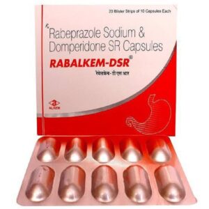 Rabalkem-DSR Capsule, Rabalkem DSR Capsule, Rabeprazole Domperidone SR Capsule, Rabeprazole Capsule, Domperidone SR Capsule, Acidity Medicine, GERD Medicine, Acid Reflux Treatment, Heartburn Relief Capsule, Proton Pump Inhibitor Capsule, Anti Ulcer Medicine, Indigestion Medicine, Rabalkem-DSR Uses, Rabalkem-DSR Benefits, Prescription Acidity Medicine, Alkem Laboratories Products, Stomach Acid Control Capsule, Gastric Ulcer Medicine, Digestive Health Medicine, Acid Suppressant Capsule.