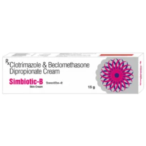 Simbiotic-B Cream, Simbiotic-B Cream uses, Beclometasone Clotrimazole Neomycin Cream, antifungal cream, antibacterial skin cream, infected dermatitis treatment, infected eczema cream, fungal skin infection cream, bacterial skin infection treatment, steroid cream for skin infection, itching relief cream, skin inflammation cream, prescription skin cream, mixed skin infection treatment.