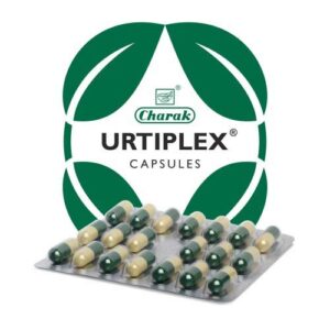 Urtiplex Capsule, Charak Urtiplex Capsule, skin health capsule, Ayurvedic skin supplement, itching relief capsule, allergy support capsule, herbal skin care supplement, skin wellness capsule, immune support for skin, Ayurvedic allergy relief, Charak skin health product, skin detox capsule