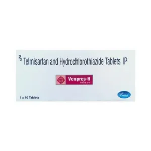 Venpres-H 40mg 12.5mg Tablet, Venpres-H uses, Telmisartan 40 mg Hydrochlorothiazide 12.5 mg Tablet, hypertension medicine, high blood pressure tablet, BP control medicine, antihypertensive tablet, heart health medicine, cardiovascular protection tablet, stroke prevention medicine, diuretic blood pressure medicine, Telmisartan H tablet uses, prescription BP medicine, blood pressure management tablet.