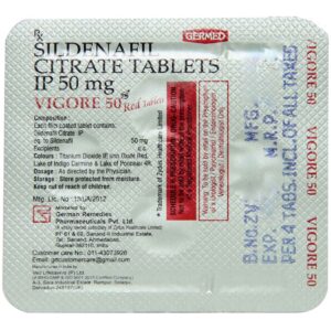 Vigore 50mg Red Tablet strip - Sildenafil 50mg
