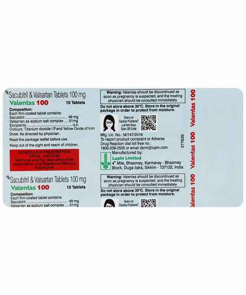 Valentas 100mg Tablet 10 tablets strip